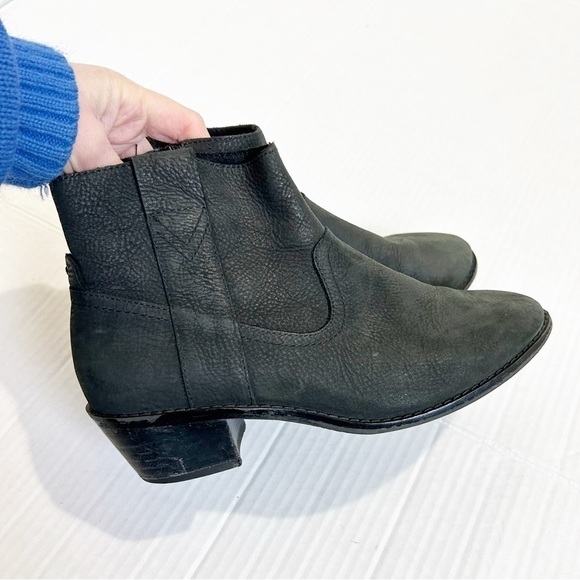 🌷SALE Vionic Roselyn Nubuck Leather Ankle Boots Size 6 Black Heeled - Picture 5 of 14